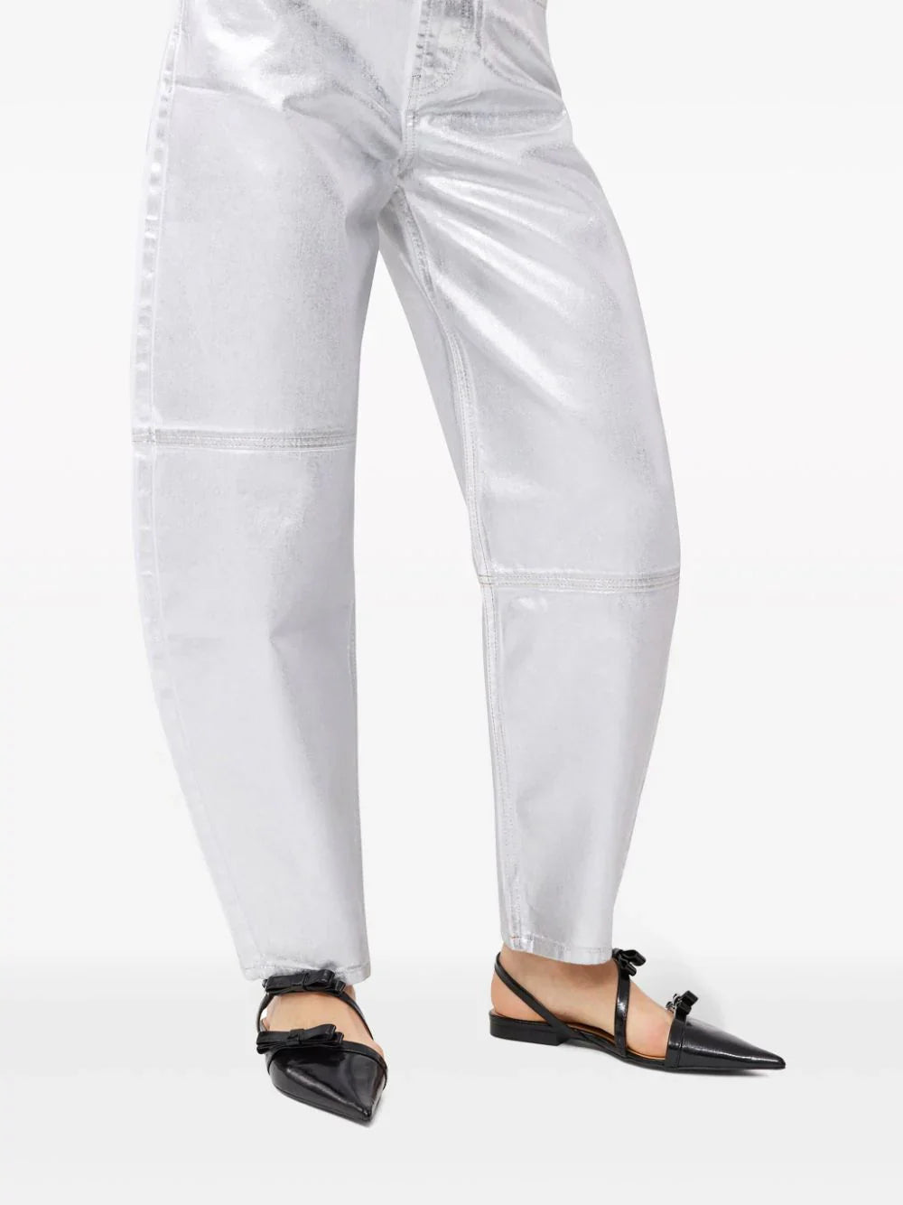 GANNI - Flats con tira trasera y detalle de moño