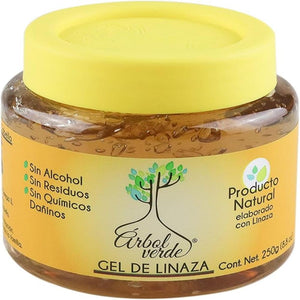 Gel fijador de cabello a base de Linaza Árbol Verde - 250 gr